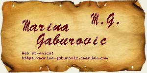 Marina Gaburović vizit kartica